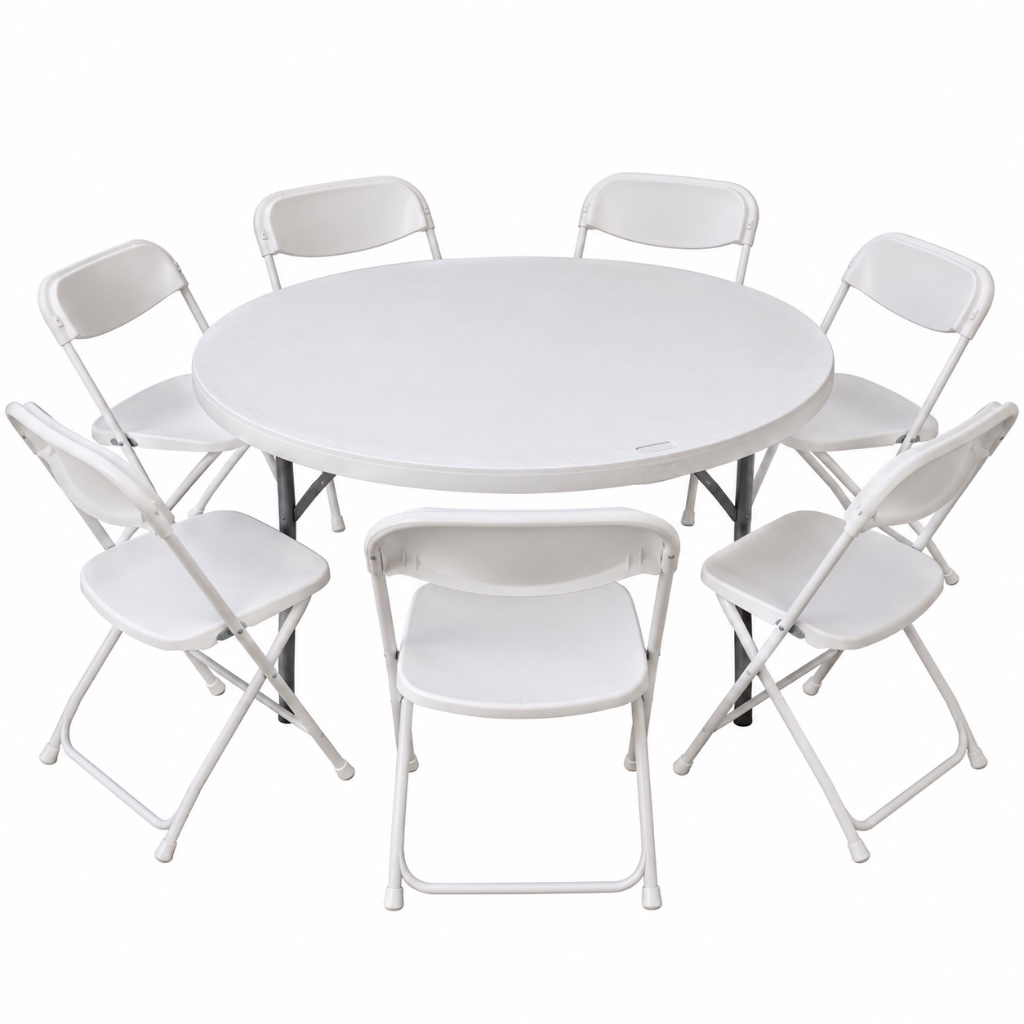 60” round table /8 chair set